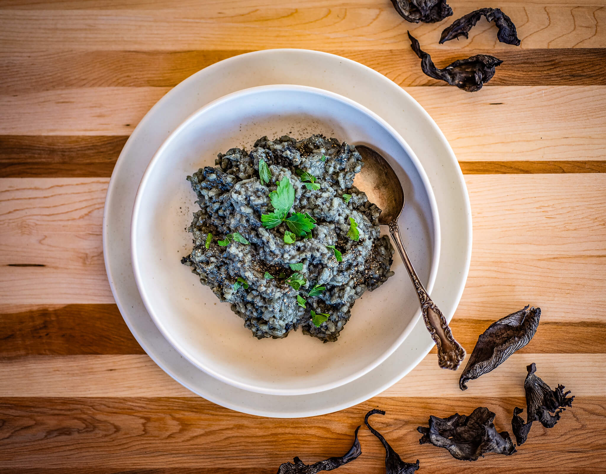 Morel Mushrooms on the cutting board chanterelles-risotto-recipe